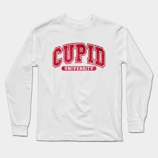 Cupid University Glitter Valentine Long Sleeve T-Shirt